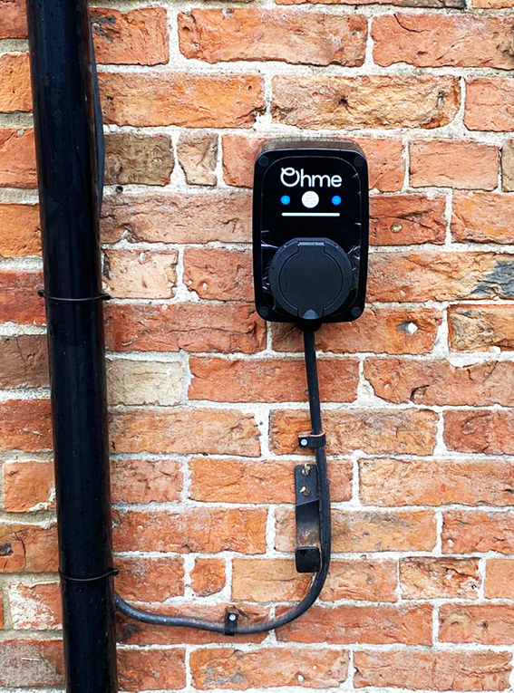 Ohme EV Charger on a wall