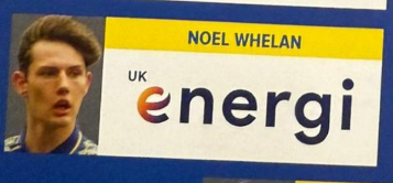 Image of sponsorship with logo and picture of Noel Whelan