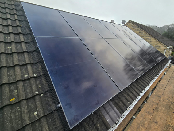 10 Solar Panels on a tiled roof