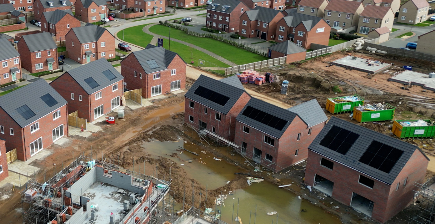 New home builds with solar panels installed