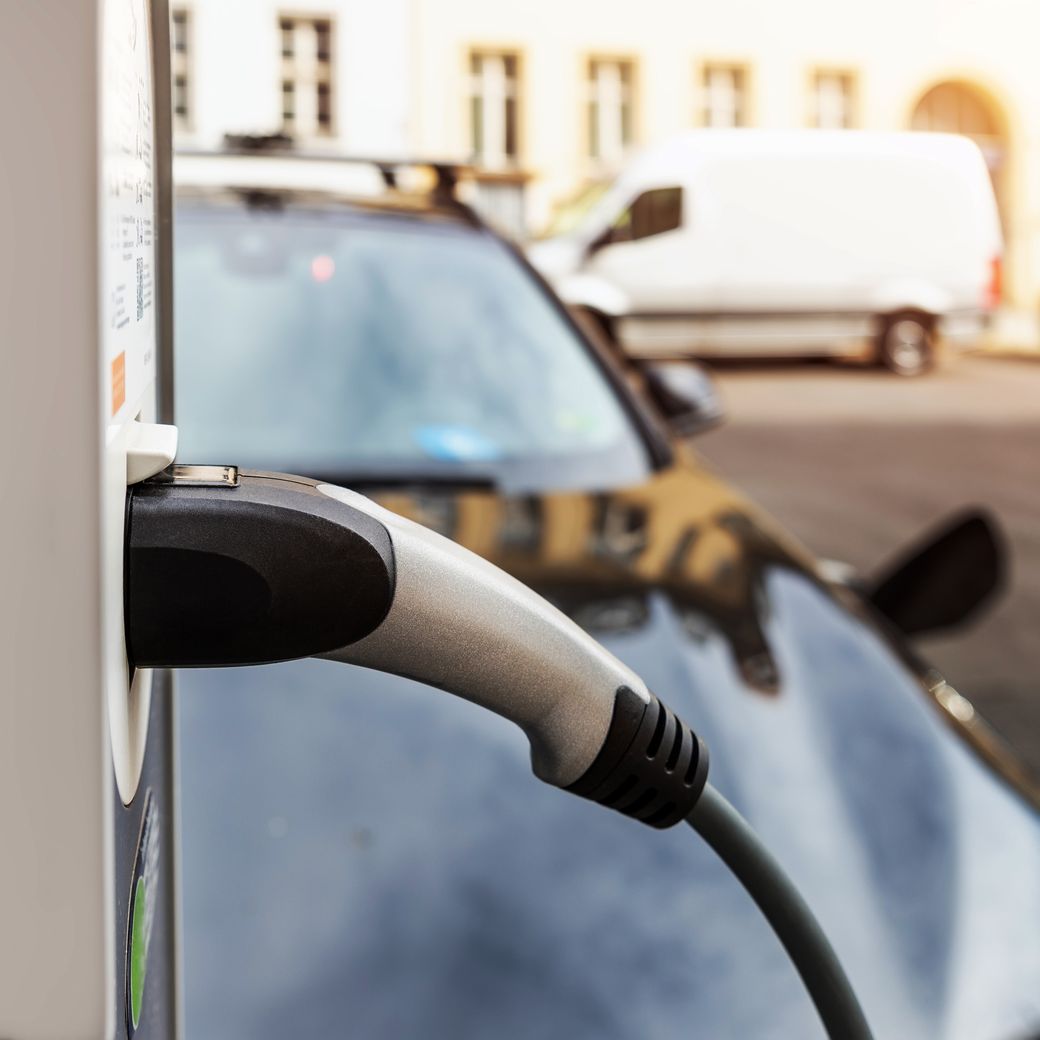 EV charger
plugged into wall