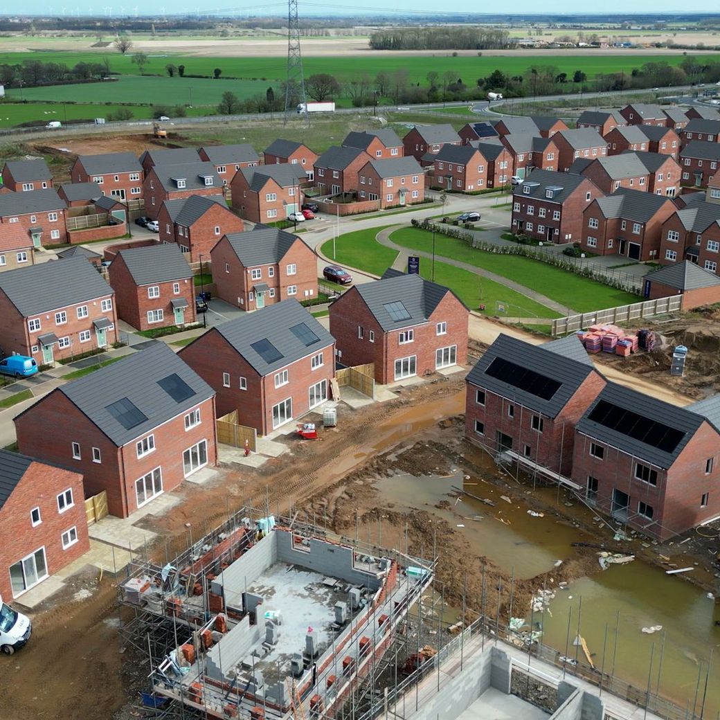 Solar panels at
new home build