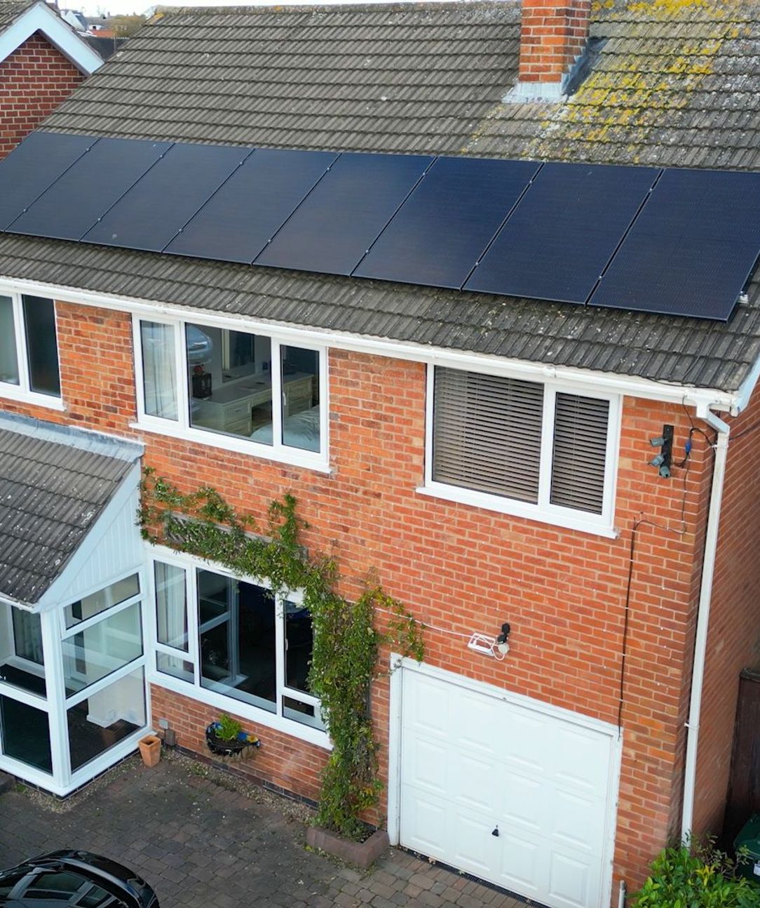 Solar panels at Mr and Mrs Pacey house