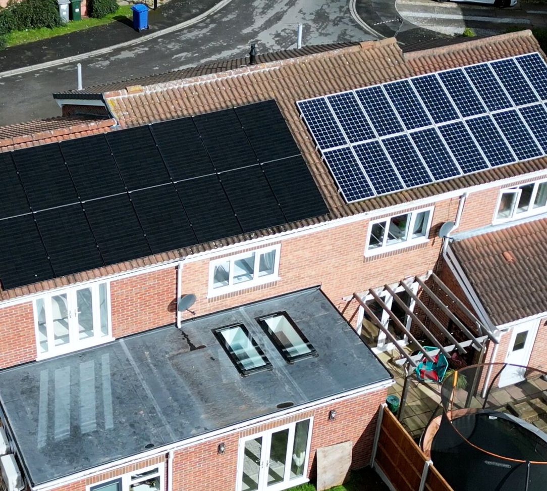 Solar panels installed on domestic home
